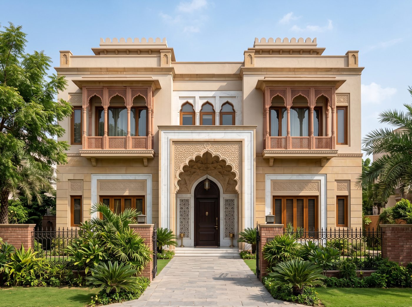 Mughal-Inspired house front elevation in DHA Lahore โ Abdul's Venture, DHA Lahore