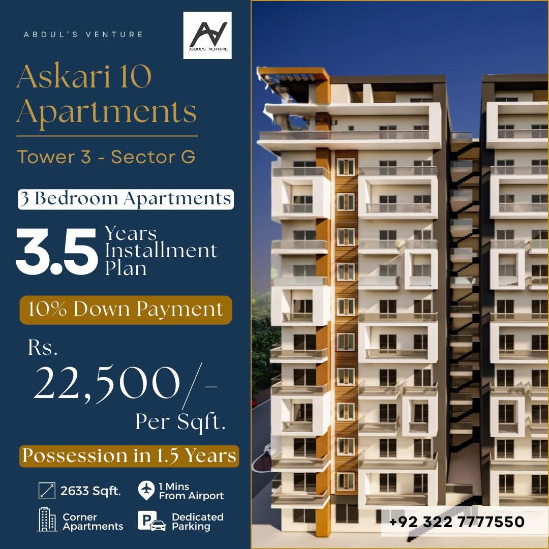 Askari 10 — Tower 3, Askari 10, Sector G — near Abdullah Gul Interchange, DHA Lahore — Abdul's Venture, DHA Lahore